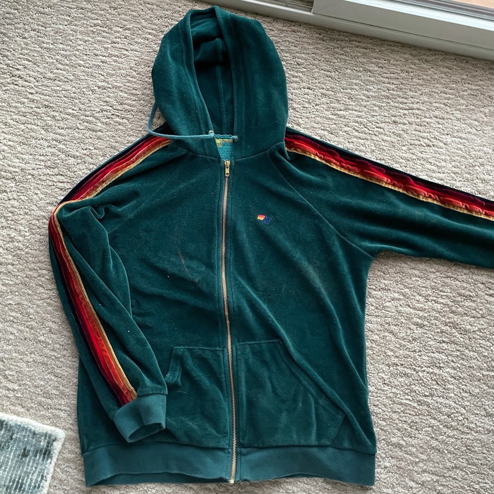 Aviator Nation Velvet Zip Up